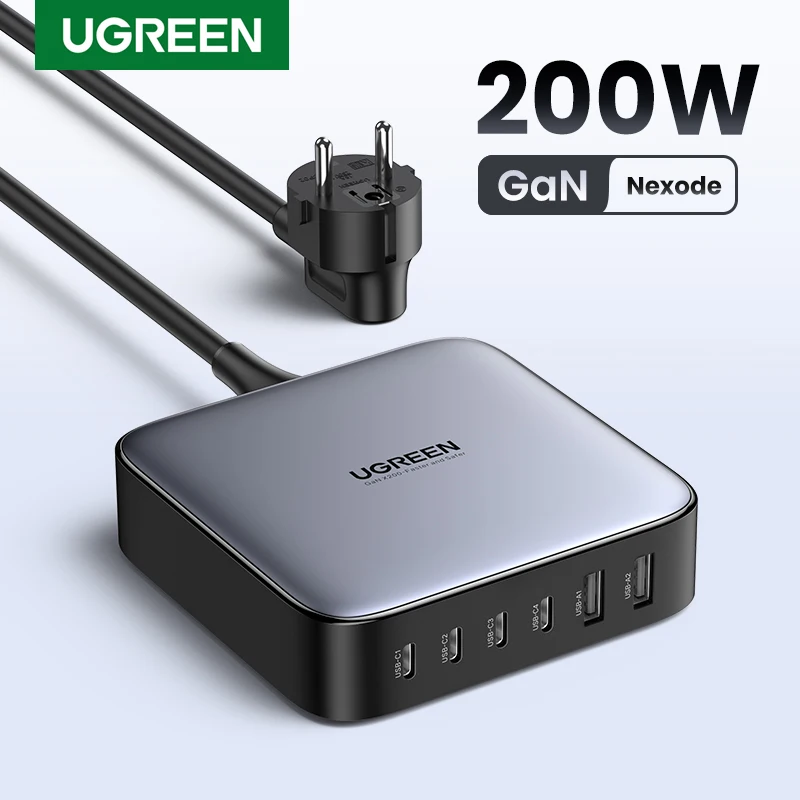 UGREEN 200W Gan 충전기 데스크탑 노트북 급속 충전기 6-in-1 어댑터 iPhone 15 14 Pro Max Xiaomi 삼성 태블릿 휴대폰 충전기 가격비교